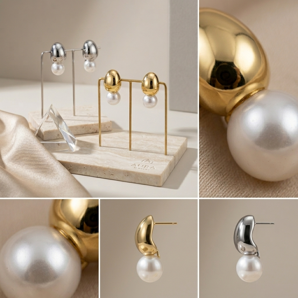 ECLIPSE Aura Pearl Studs