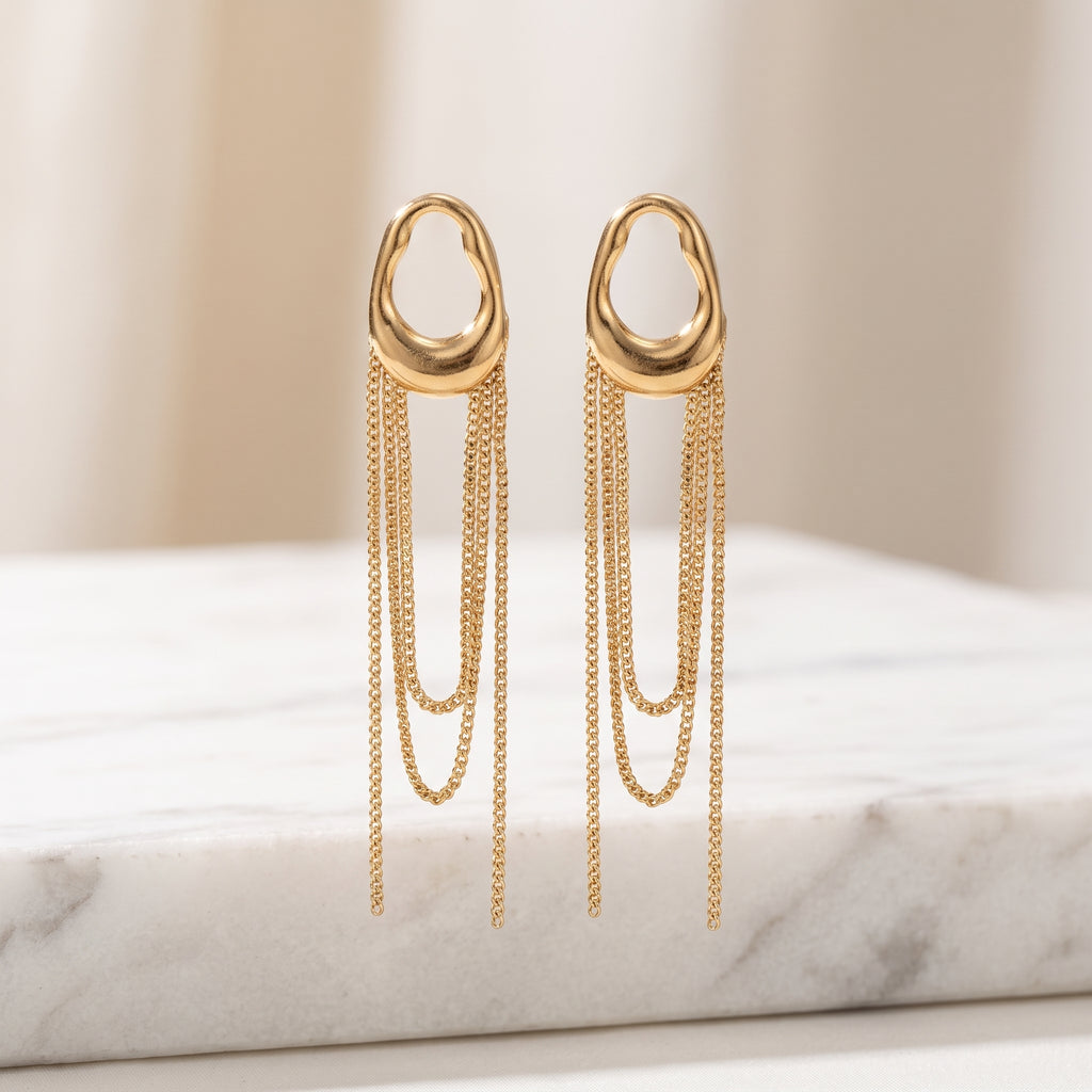Drift Chain Tassel Earrings