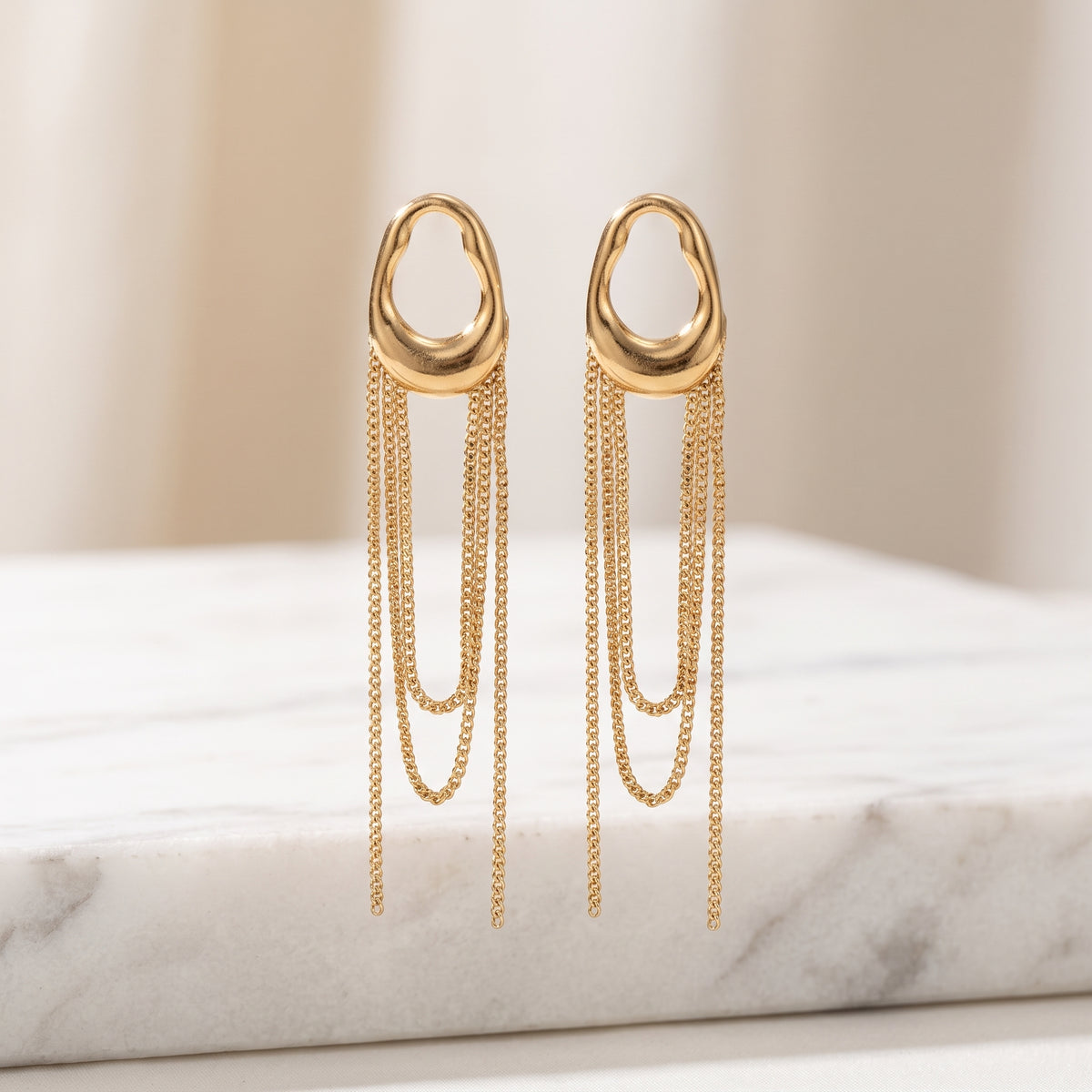 Drift Chain Tassel Earrings