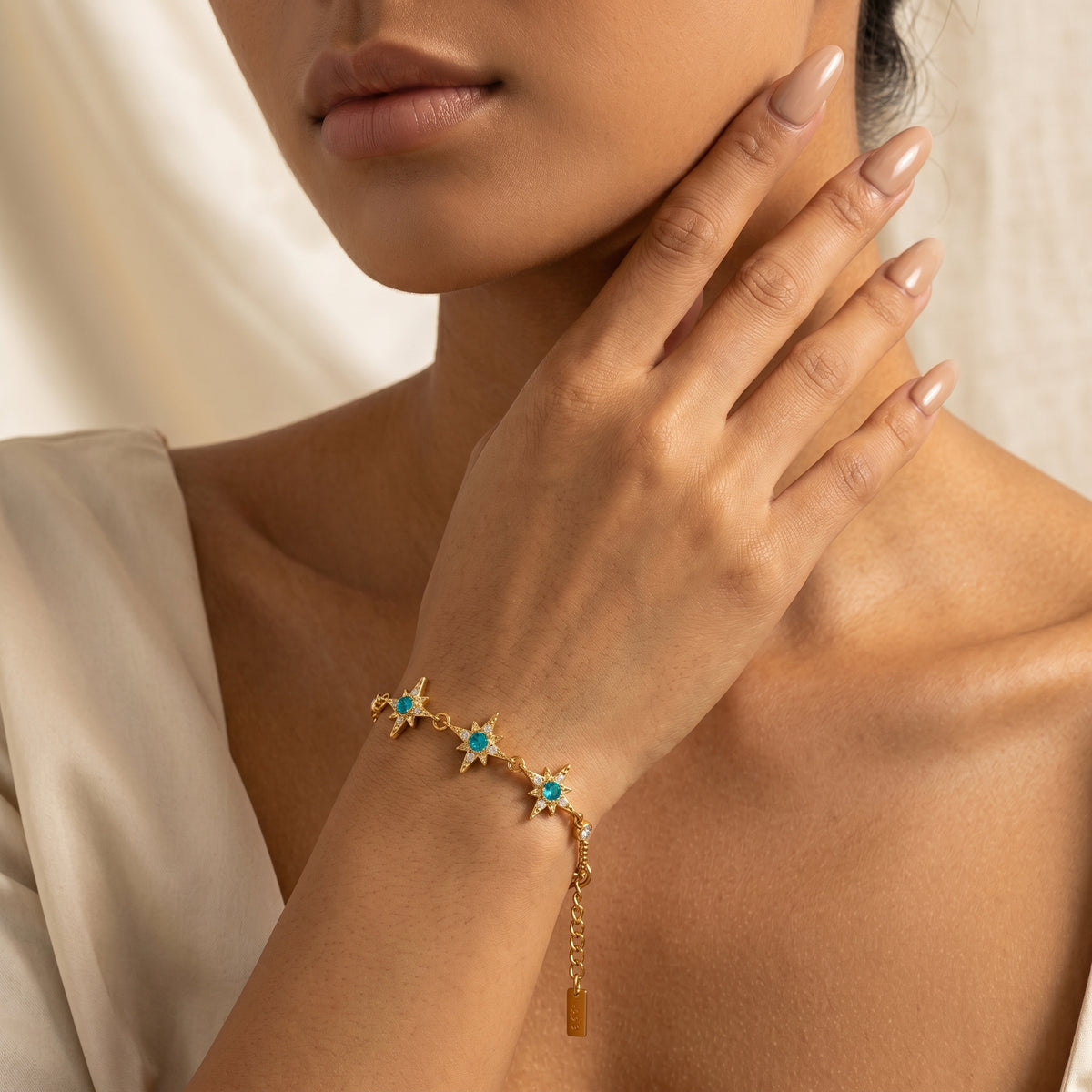 Azure Starburst Stainless Steel Bracelet