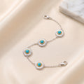Azure Daisy Charm Bracelet