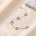 Azure Daisy Charm Bracelet