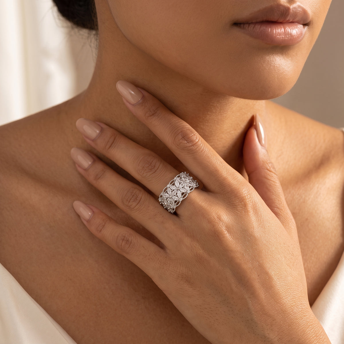 Flora Crown Open Ring