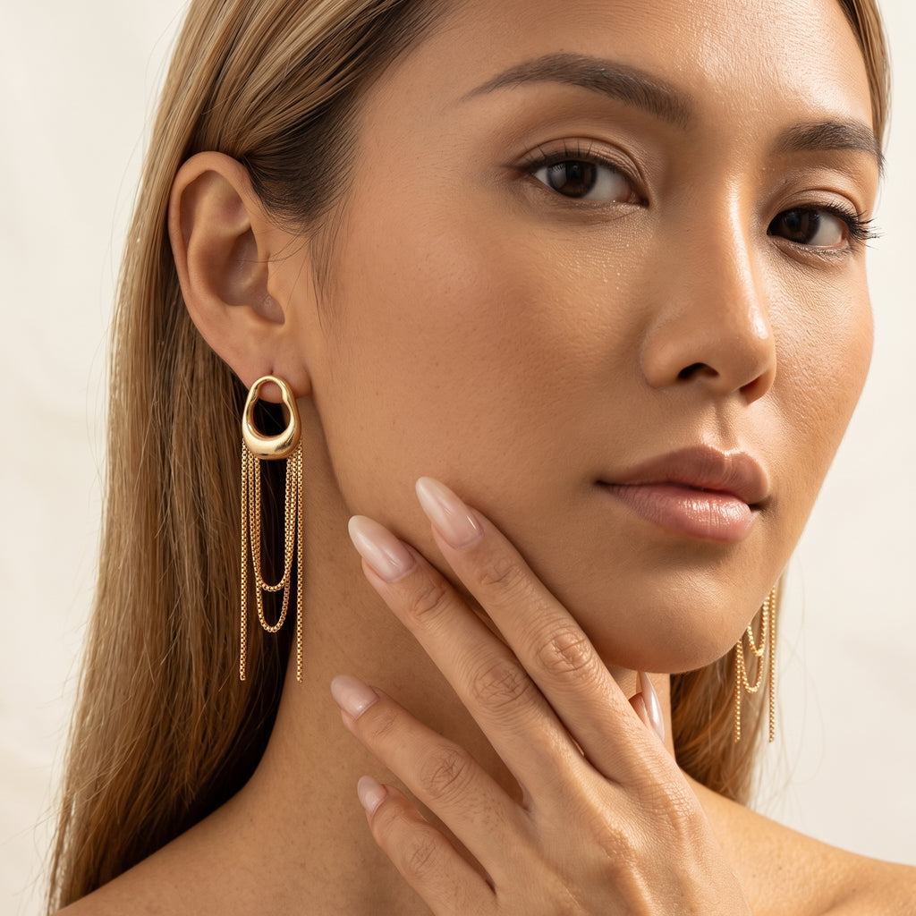 Drift Chain Tassel Earrings