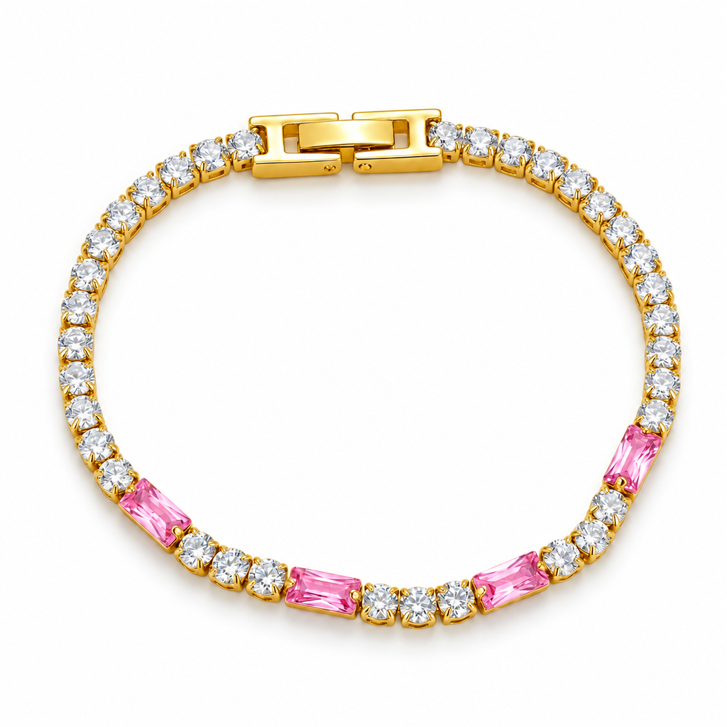 Pink Bubble Tennis Bracelet