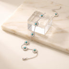 Azure Daisy Charm Bracelet