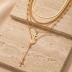 Divine Grace Layered Cross Necklace Set