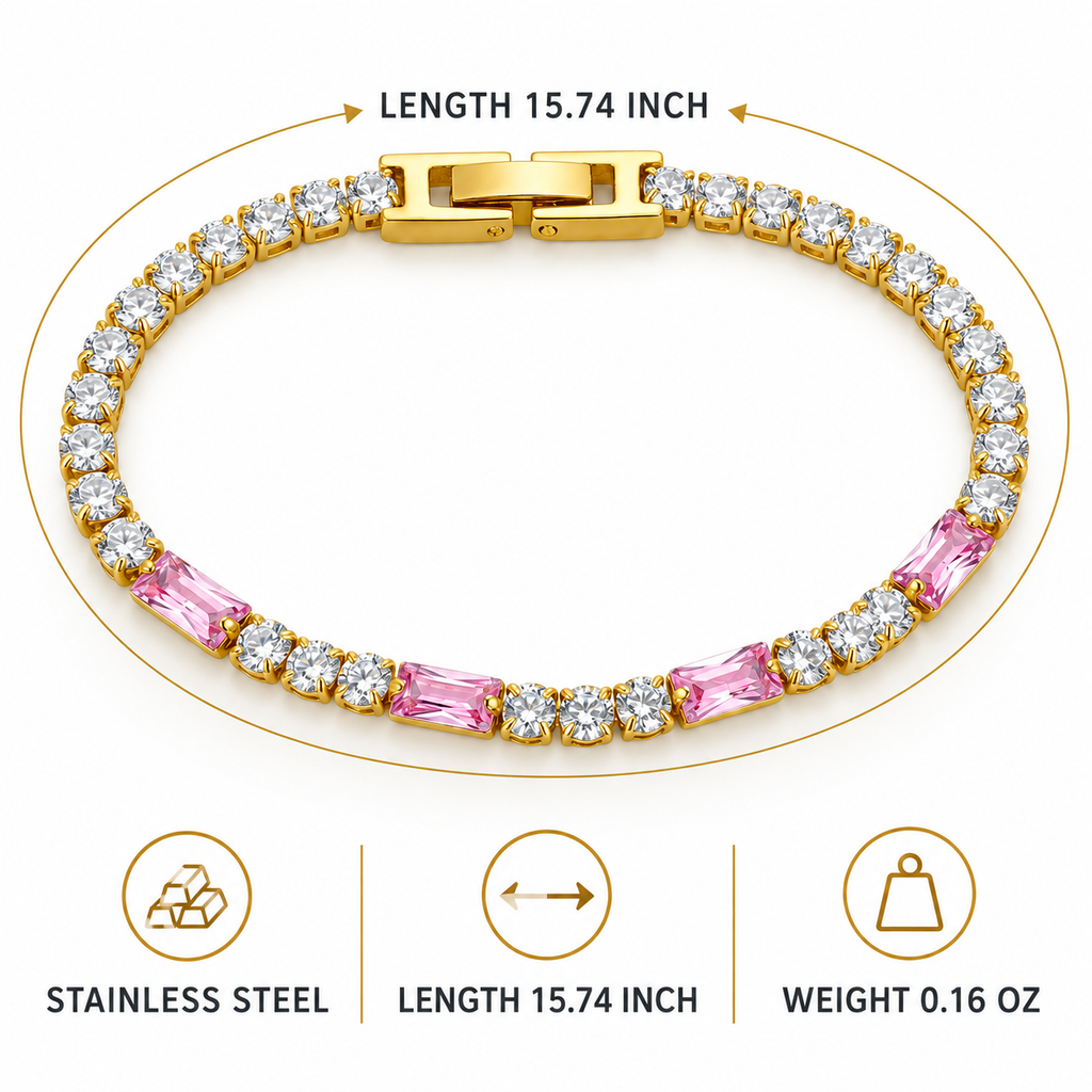 Pink Bubble Tennis Bracelet