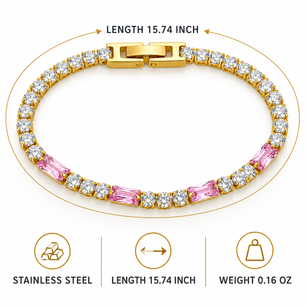 Pink Bubble Tennis Bracelet