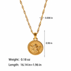 Golden Angel Charm Stainless Steel Necklace