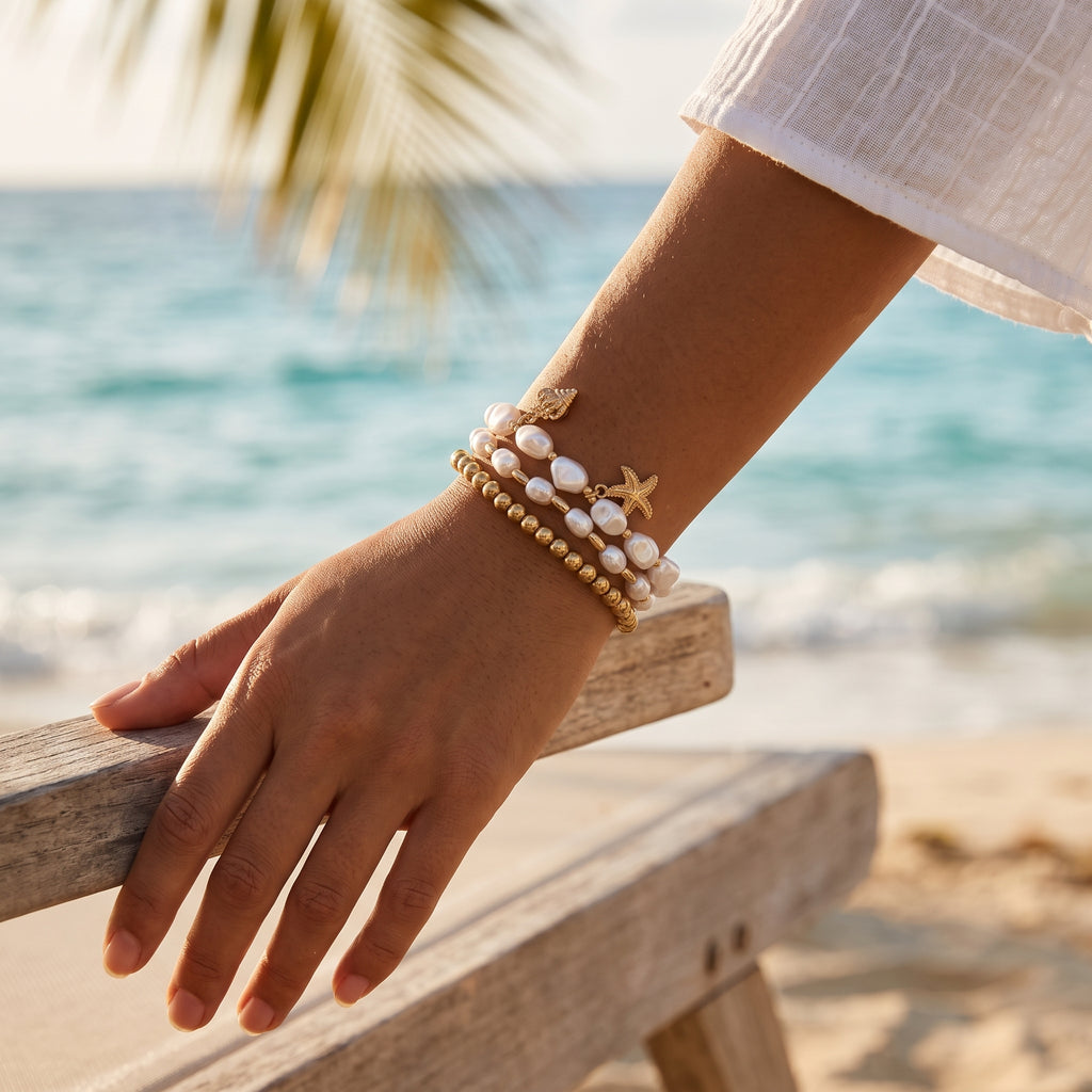 Malibu Pearl Shore Bracelet Stack