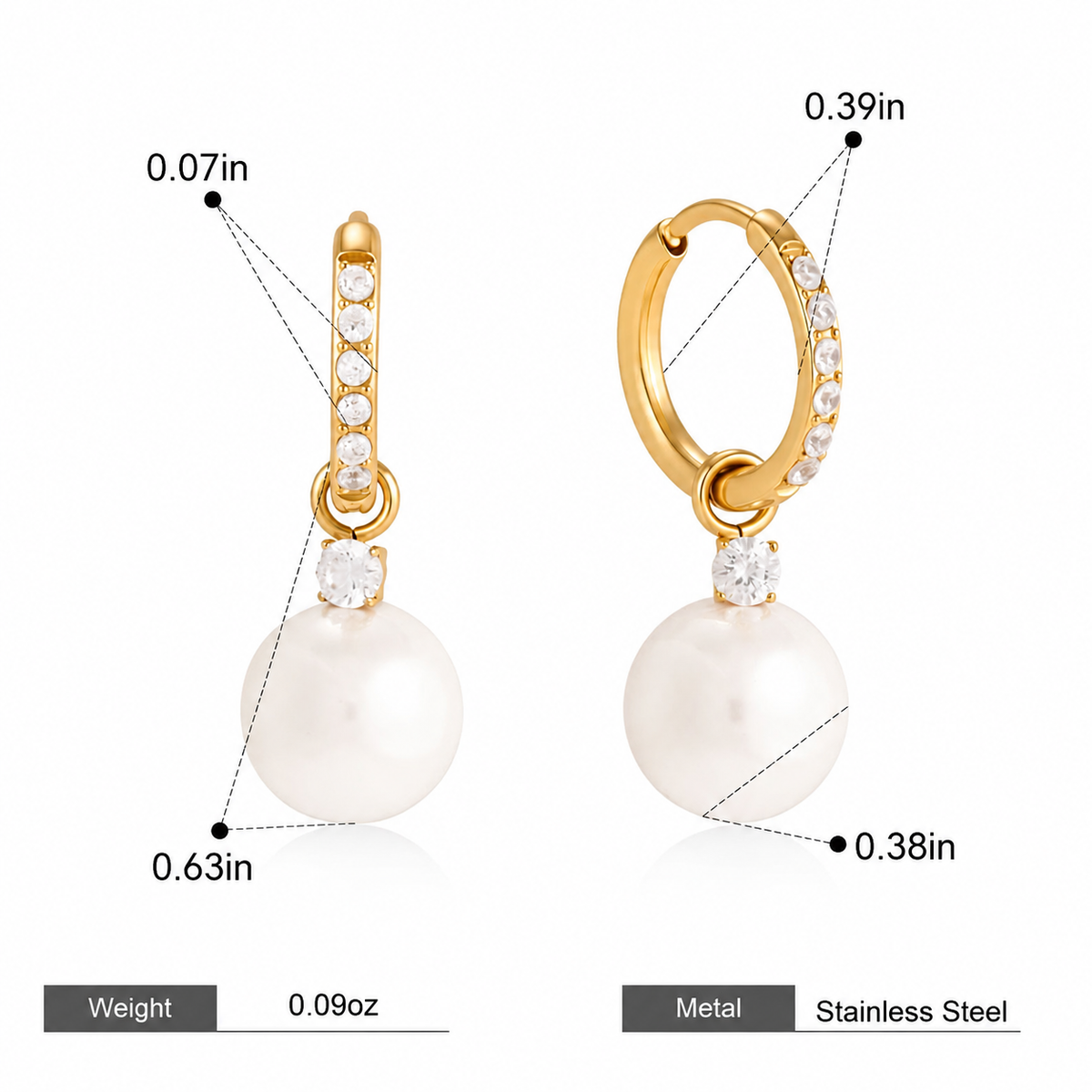 Luna Pearl Drop Hoops