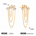 Crystal Blossom Chain Earrings