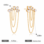 Crystal Blossom Chain Earrings