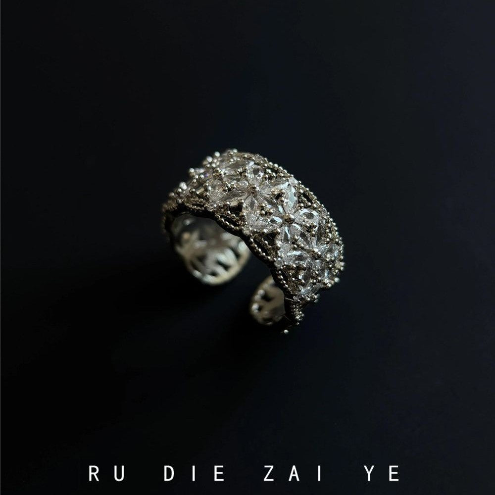 Flora Crown Open Ring