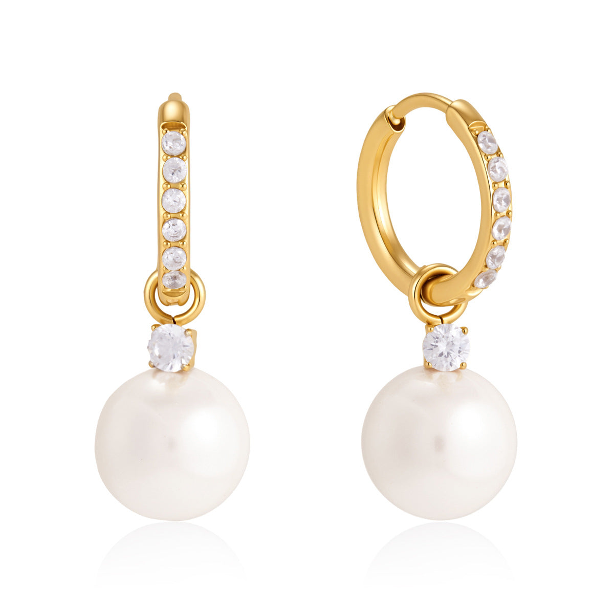 Luna Pearl Drop Hoops