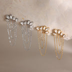 Crystal Blossom Chain Earrings