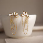 Crystal Blossom Chain Earrings