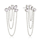 Crystal Blossom Chain Earrings