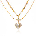 Radiant Heart Crystal Layered Necklace