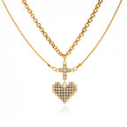 Radiant Heart Crystal Layered Necklace