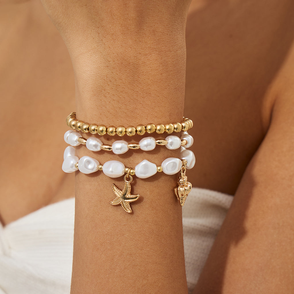 Malibu Pearl Shore Bracelet Stack