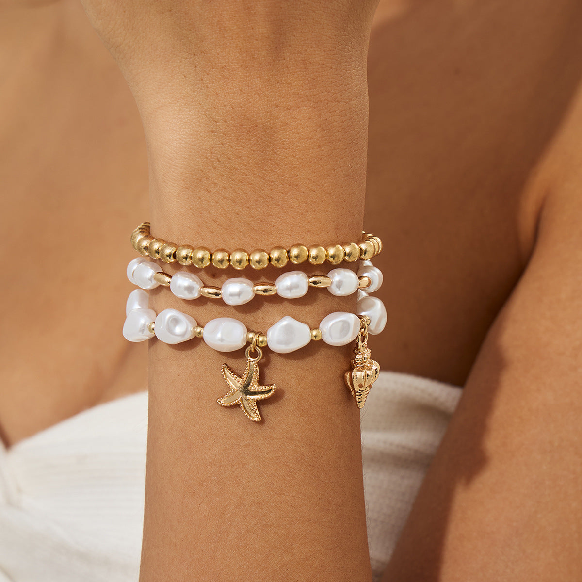 Malibu Pearl Shore Bracelet Stack