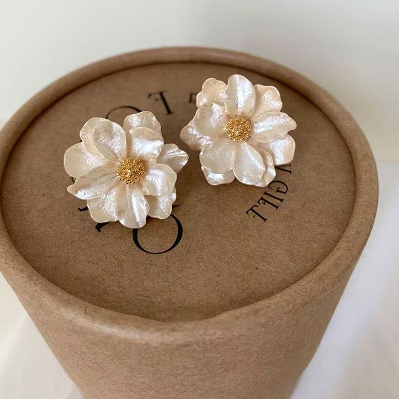 Camellia Pearl Studs