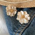 Camellia Pearl Studs