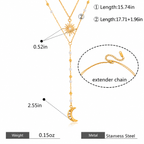 Sun & Moon Lariat Layered Necklace