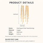 Gold tone fringe earrings size and product details