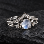 Celestial Moonstone Crown Ring