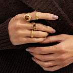 Golden Ember Ring Set