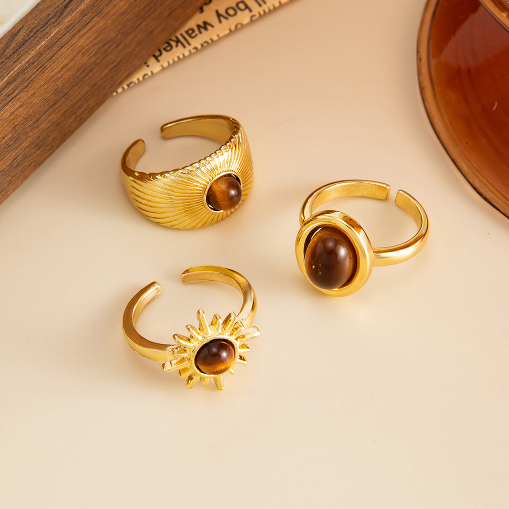 Golden Ember Ring Set